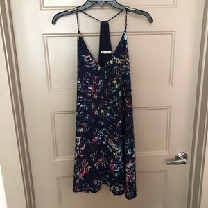 Dark blue multi colored mini dress